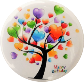 Button Geburtstag / Baum mit Herzen - zum Schließen ins Bild klicken